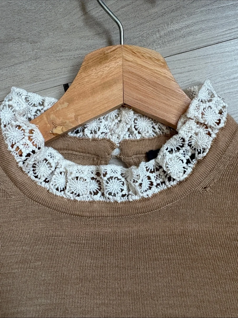 Tippi sweater with lace collar detail